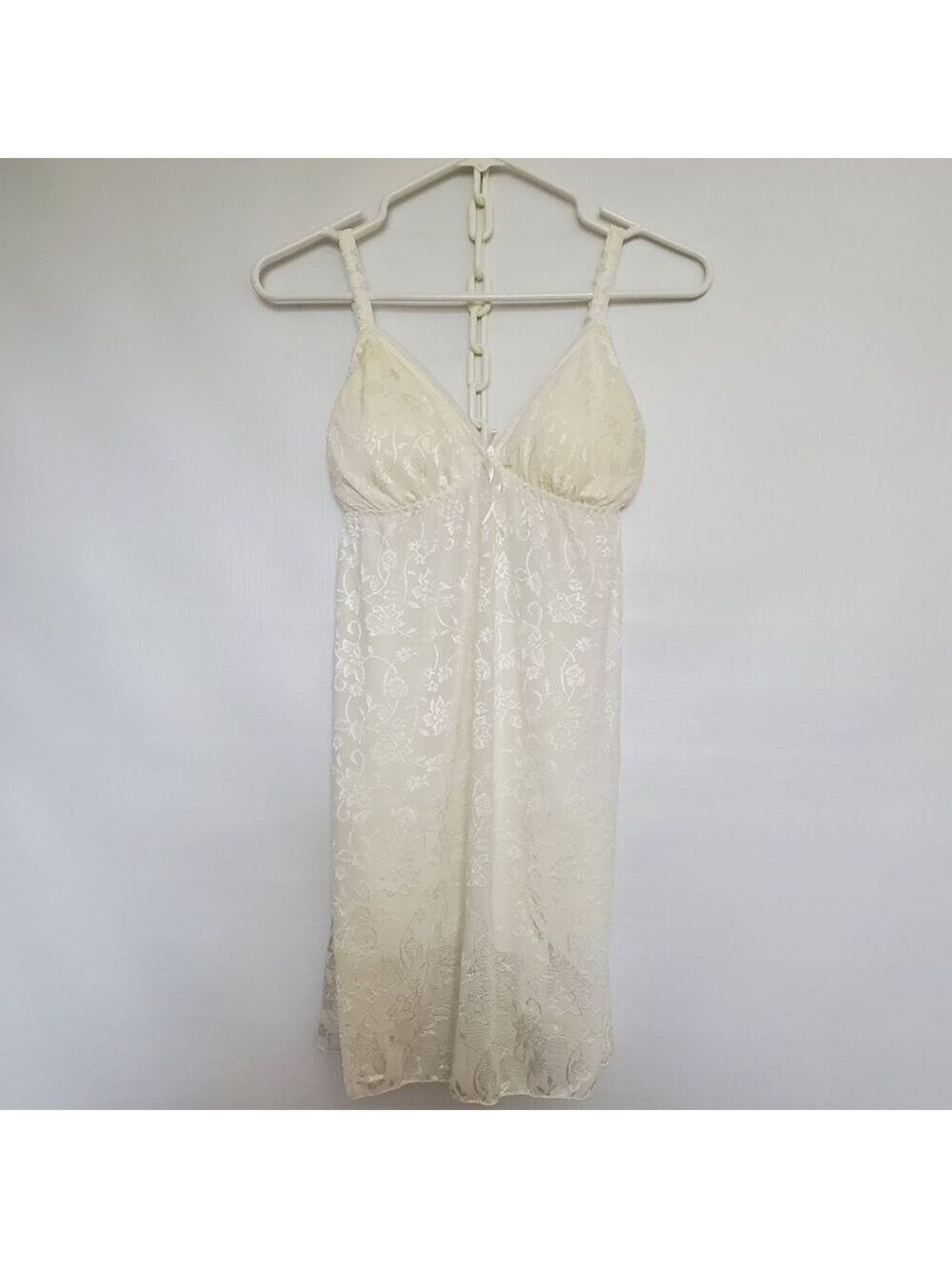 Forever Camisole Mini Slip Dress Floral Lace Cream Womens (S)